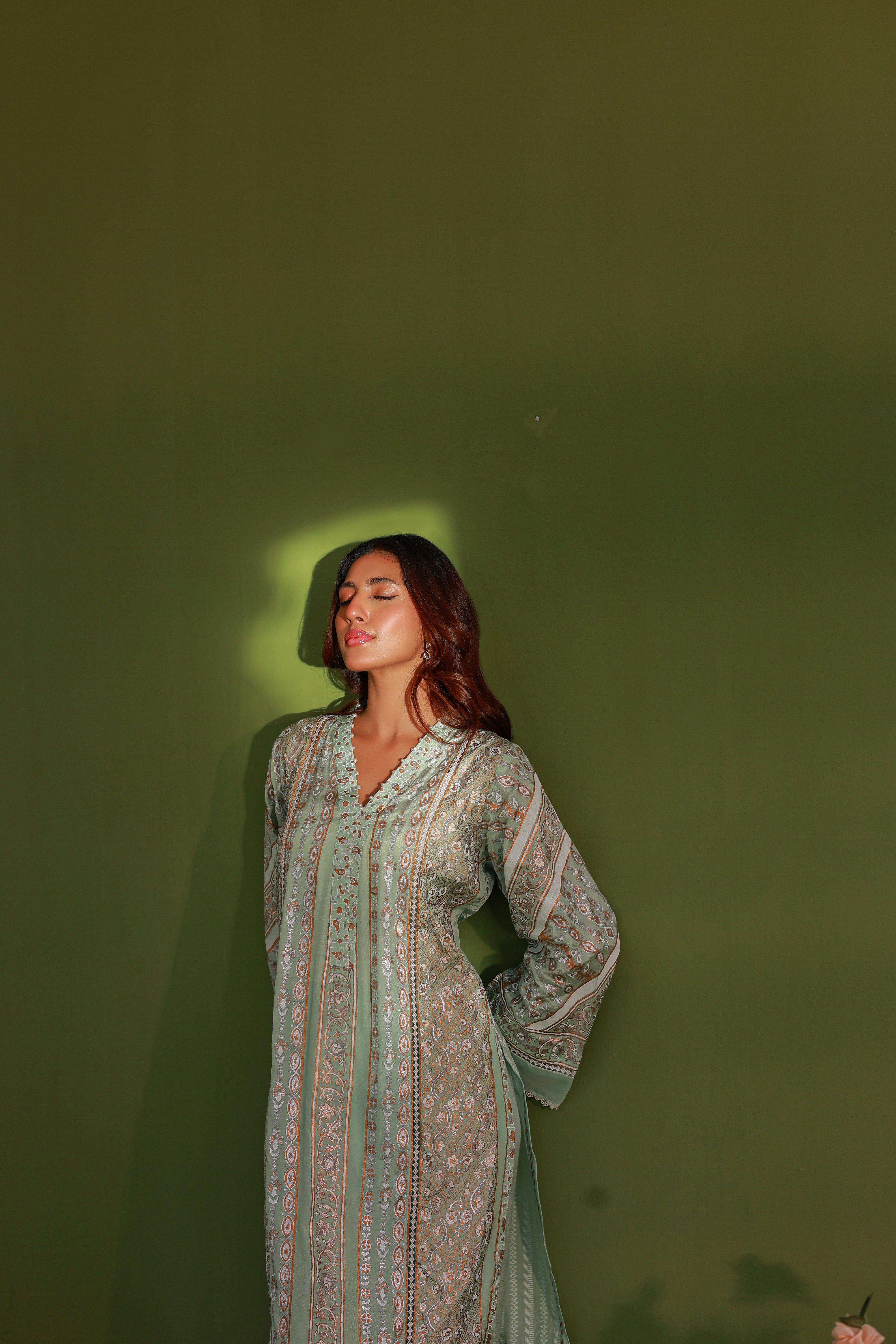 Mint Green Chikankari Embroidered Suit