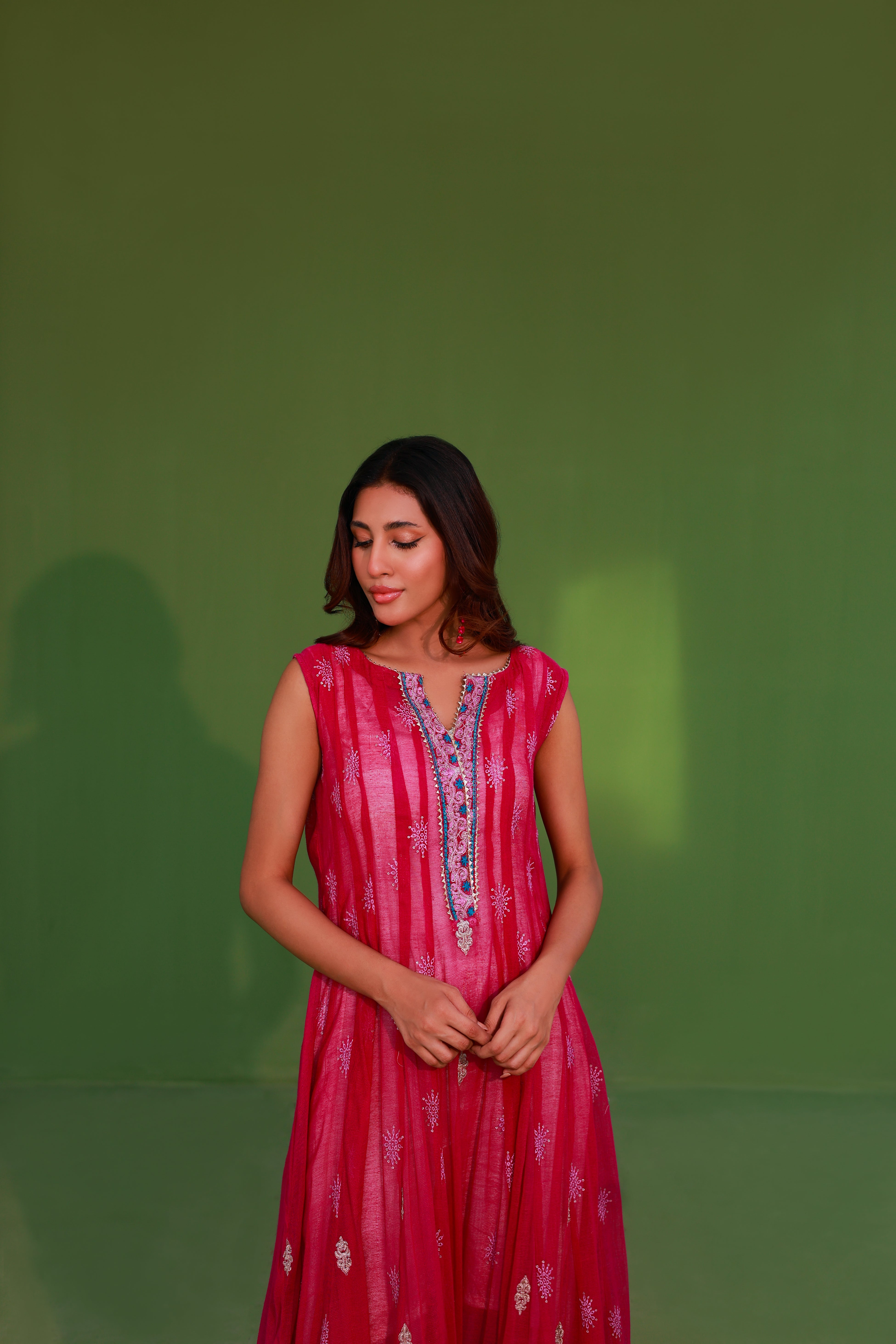 2 Piece Embroidered Pret Set (Blush Pink)