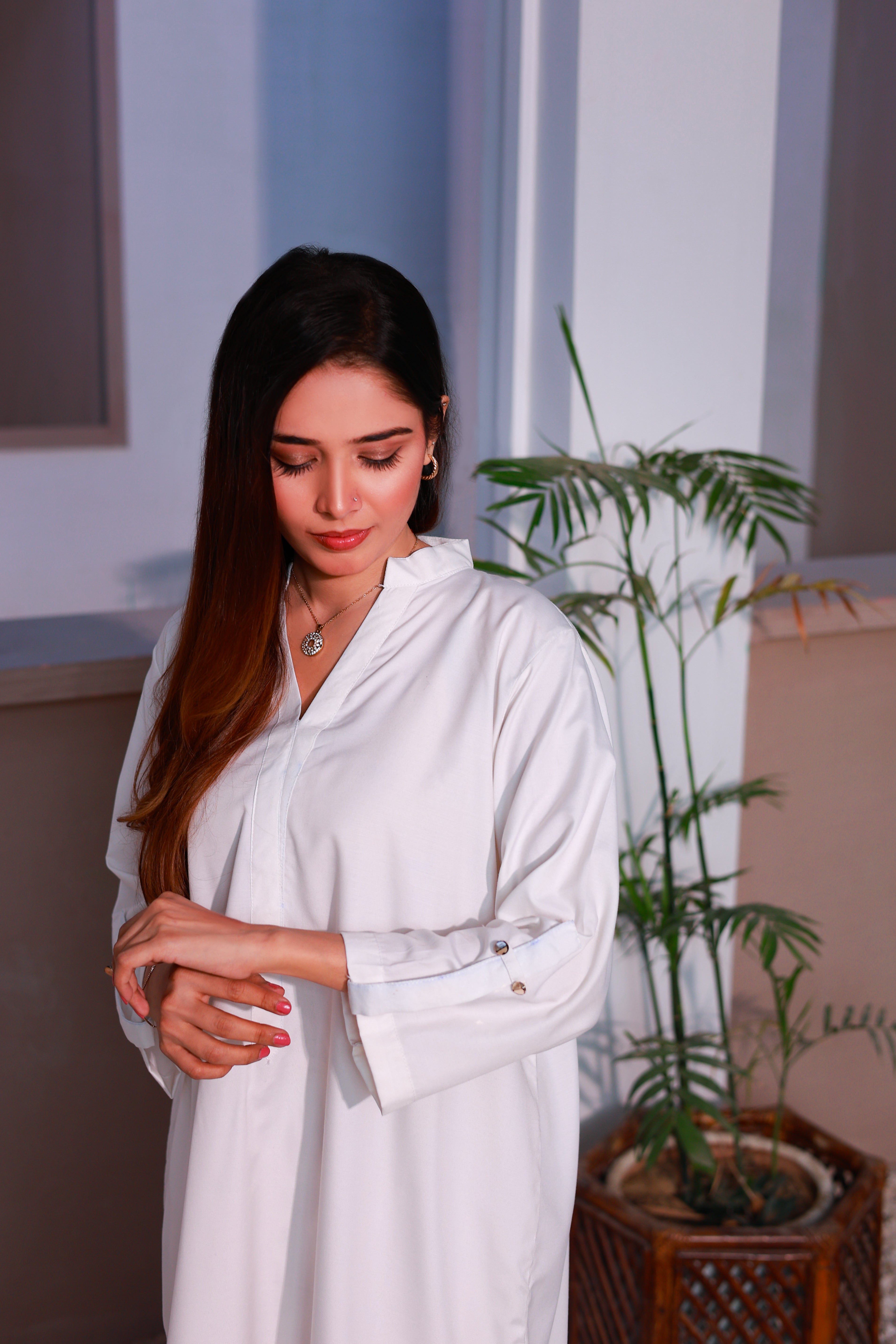 White Viscose Lawn Co-Ord Set